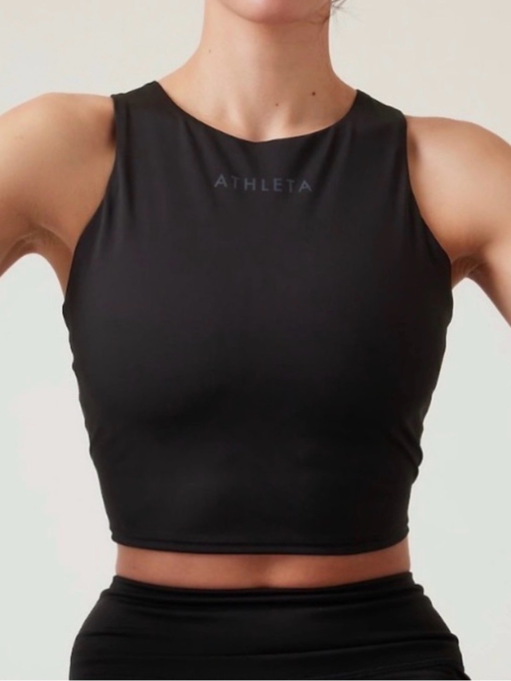 Athleta Black Conscious Crop with Logo Size Large